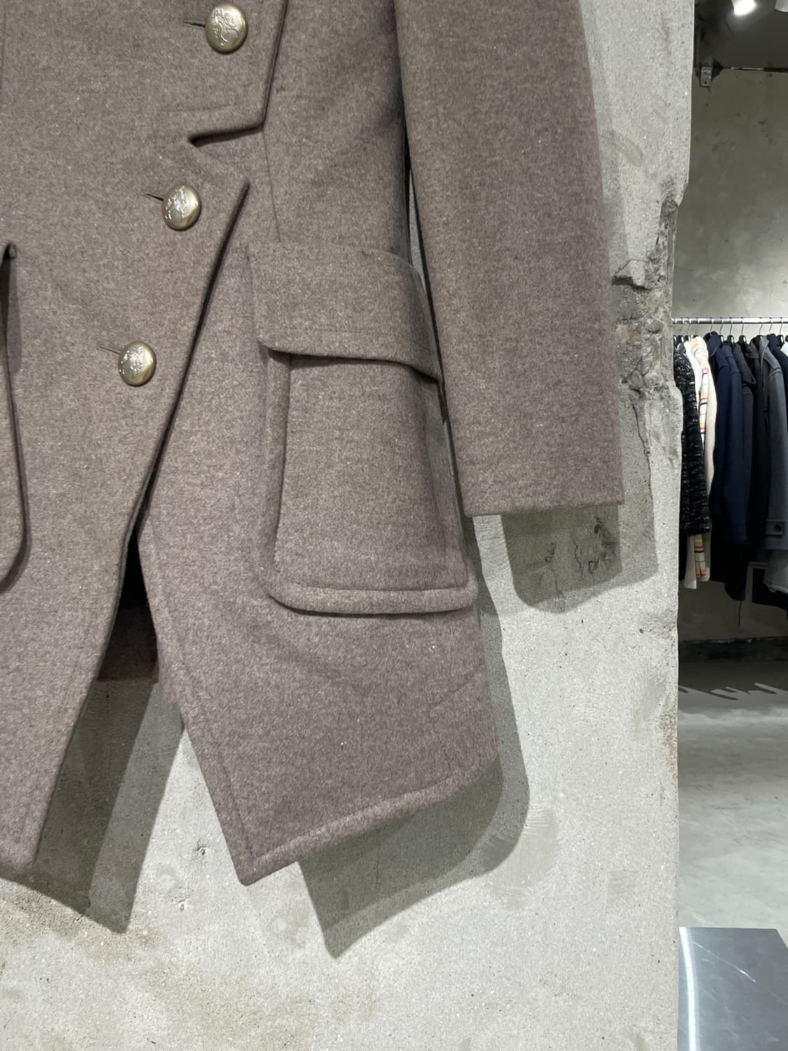 비비안 웨스트우드 앵글로마니아 멜란지 브라운 울 하프 코트 상품이미지5