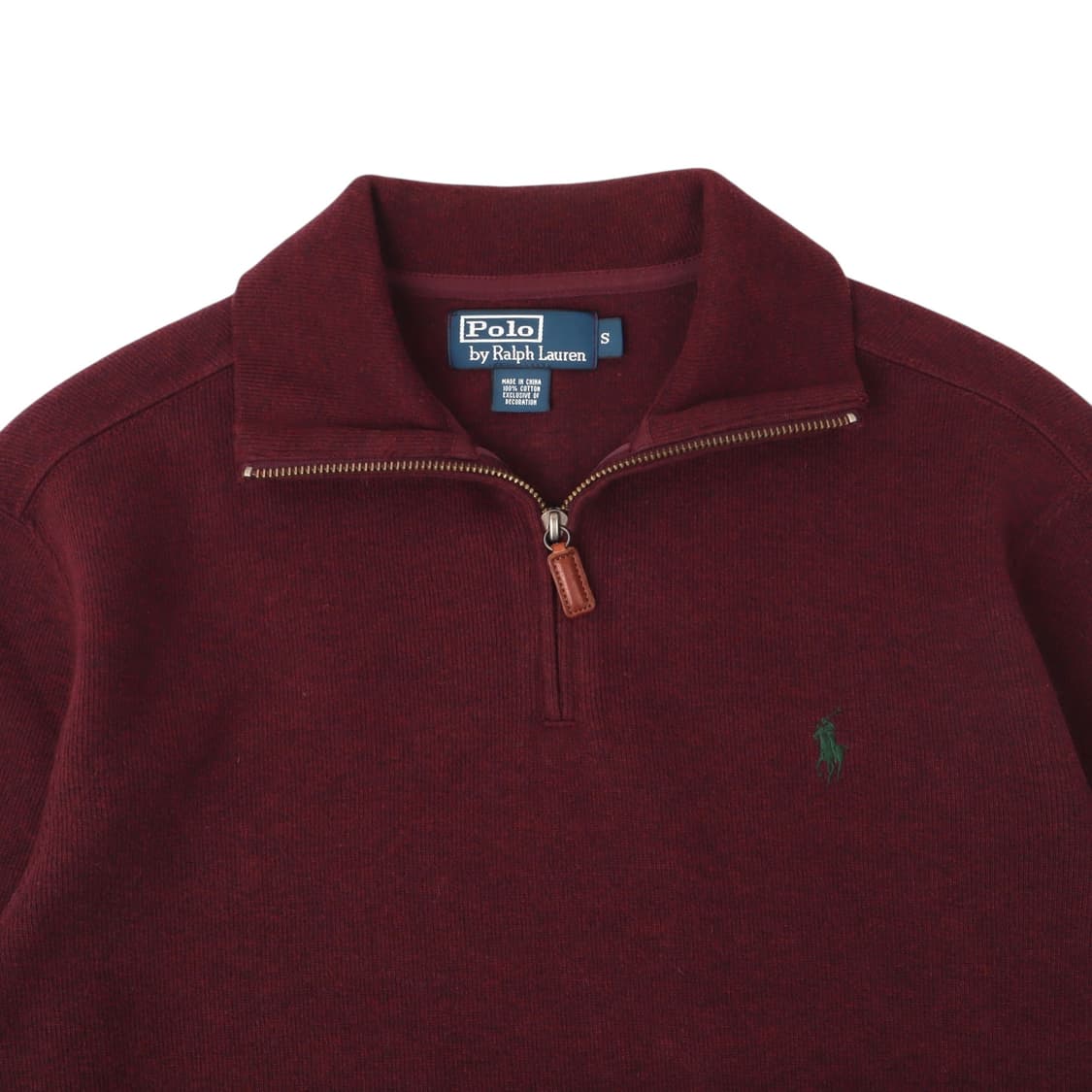 폴로 랄프로렌 버건디 하프집업 코튼 니트 상품이미지2