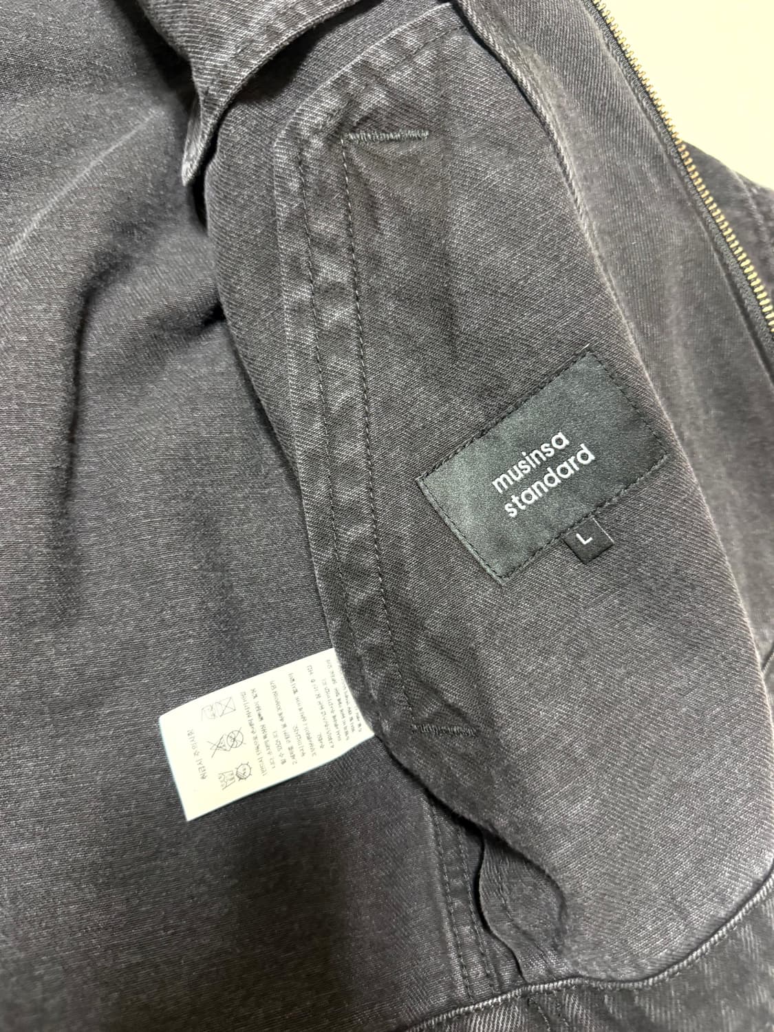 무탠다드 데님 워크 재킷 워시드블랙 L 상품이미지3