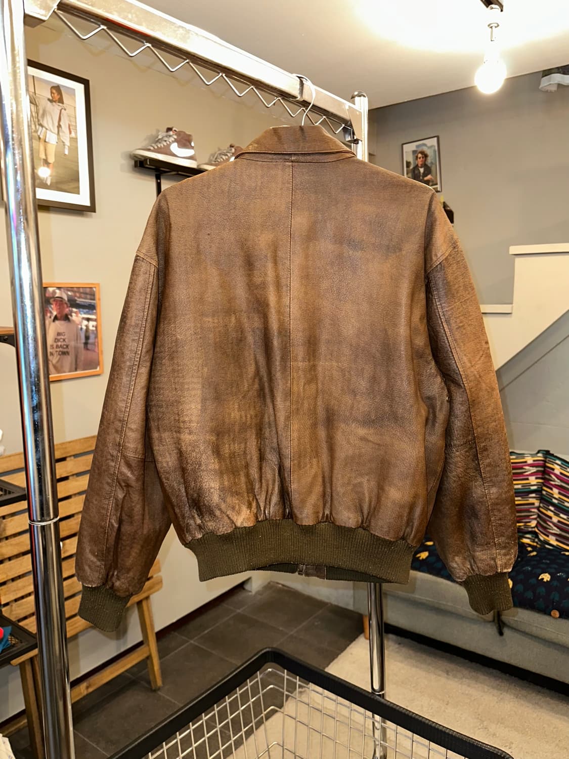 90’s Japanese lambskin A-2 bomber jacket 상품이미지10