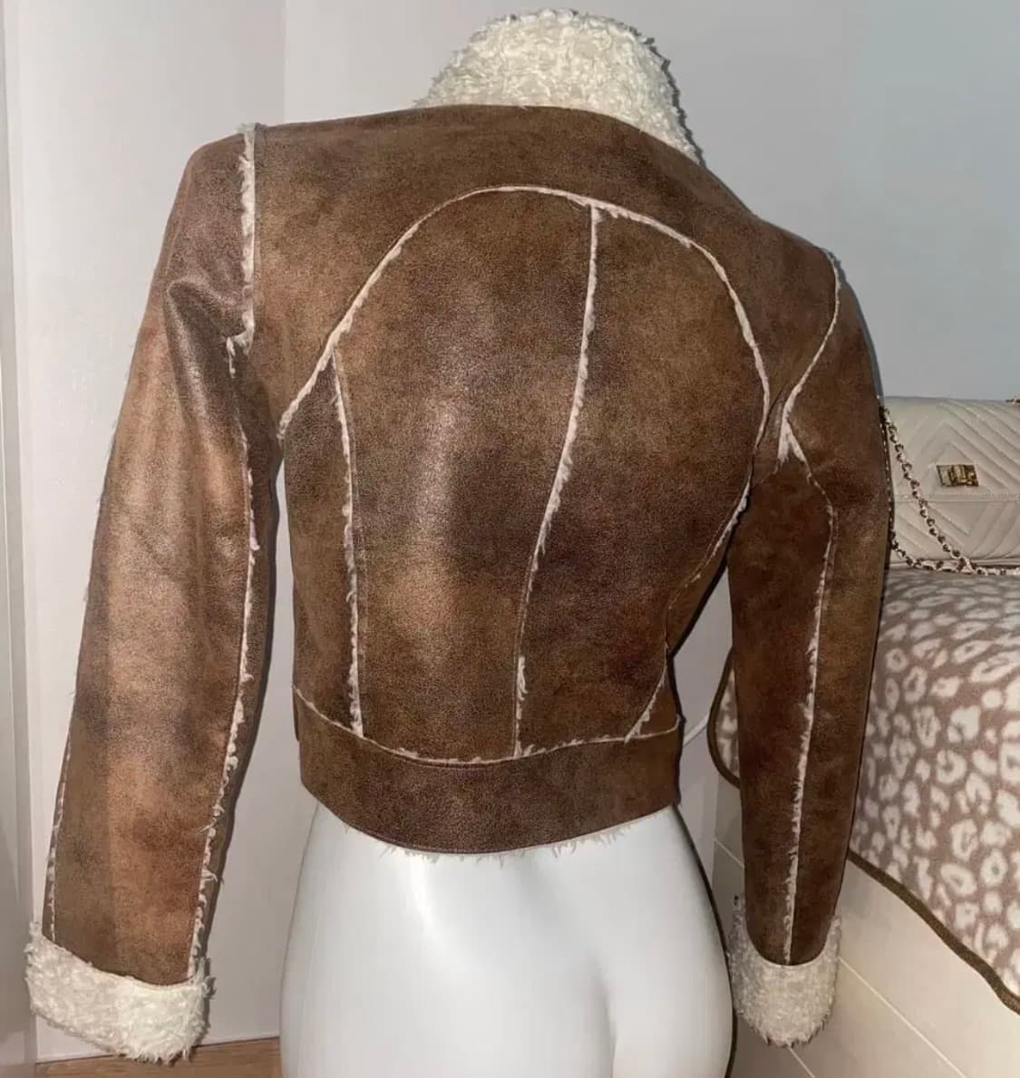 빈티지 브라운 무스탕/갸루 펑크 페어리 그런지 y2k 라떼 오네 상품이미지2