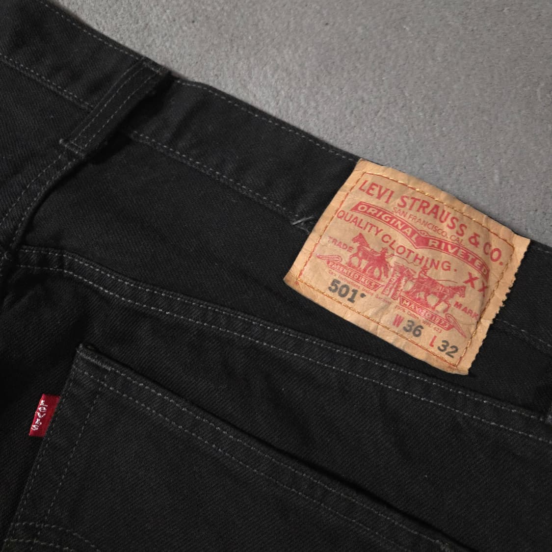 리바이스 501 블랙 데님 팬츠 36 x 32 상품이미지4