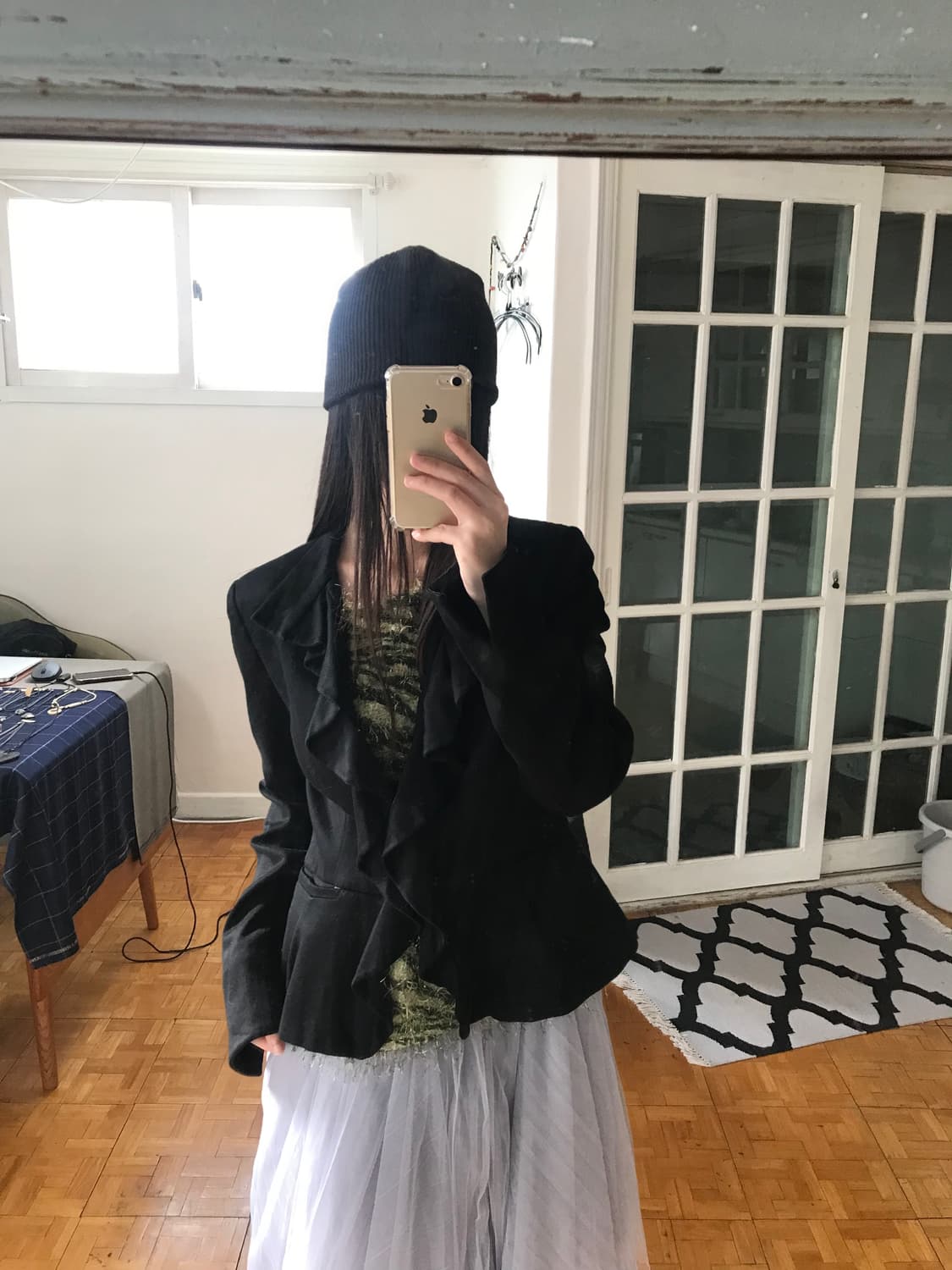 vintage frill black jacket 상품이미지1