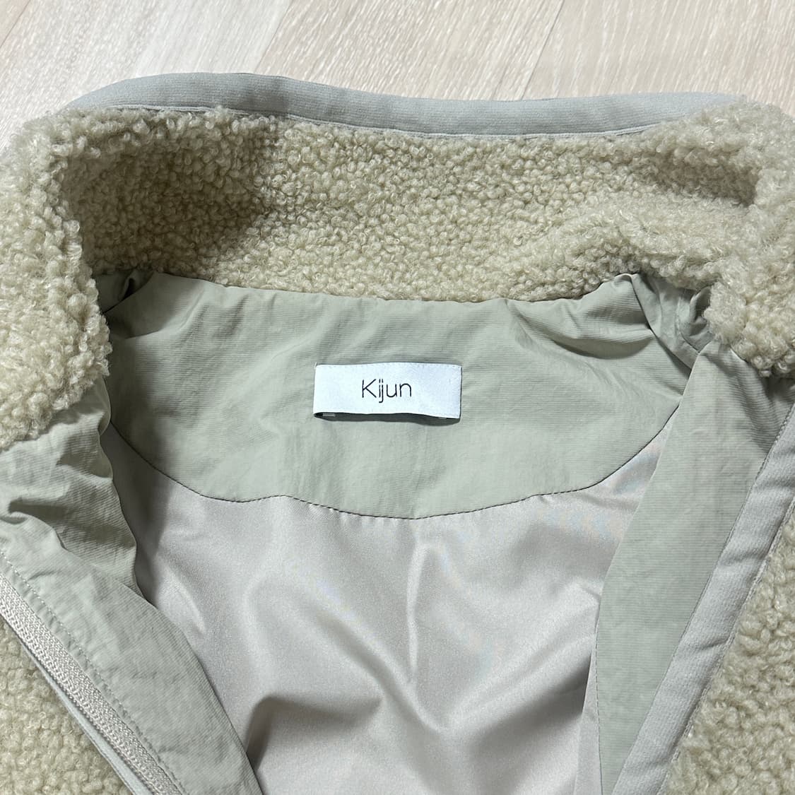 XL 기준 kijun 플리스 후리스 베이지 상품이미지3