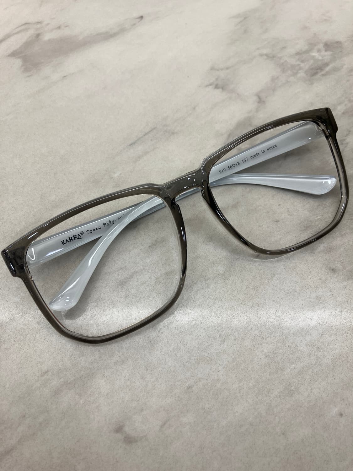 카라 KARRA 화이트차콜 와이드 스퀘어 빅 뿔테 안경 상품이미지1