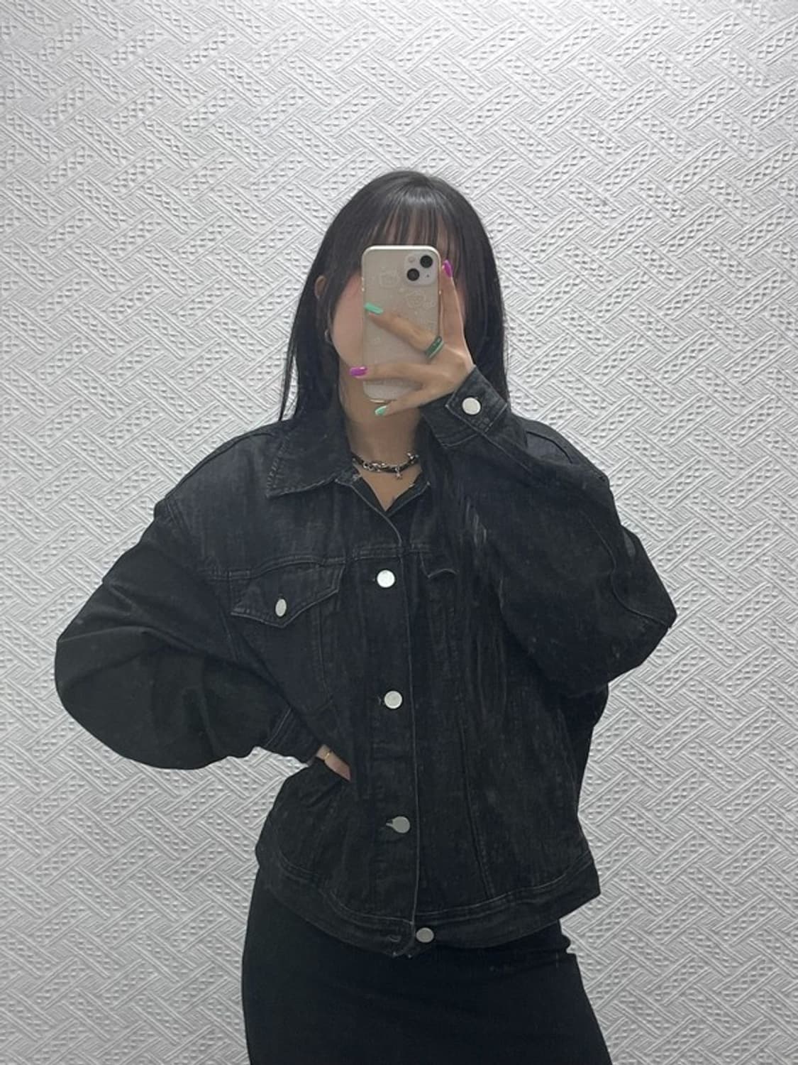 플랙진 올드스쿨 빈티지 모던 버튼 데님 자켓 L C07228 상품이미지1