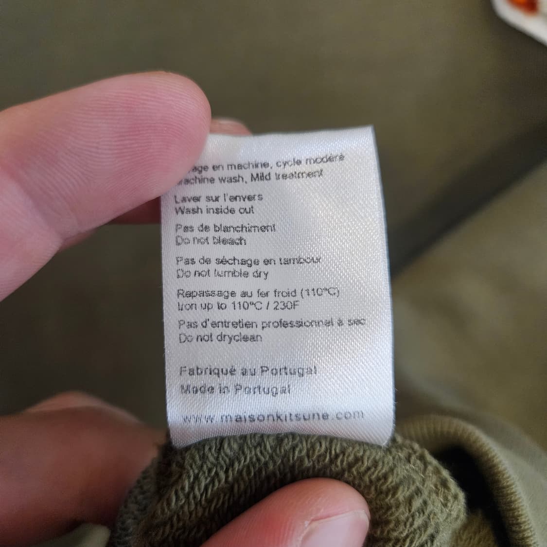 메종키츠네 폭스 패치 맨투맨 L 올리브 상품이미지6