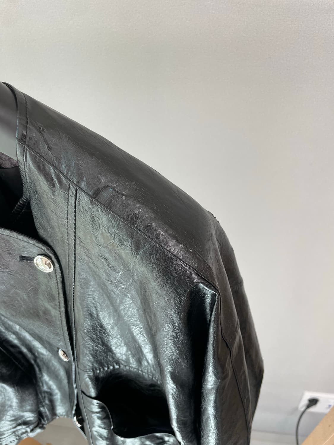 SYSTEM 크롭  레더 자켓 상품이미지4