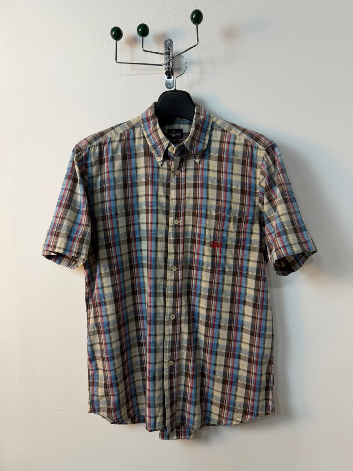 90s 스투시 체크 반팔 셔츠  상품이미지2