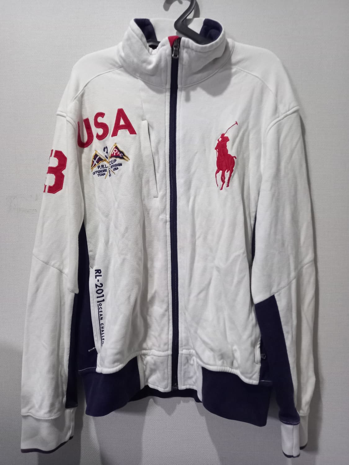 폴로 POLO 빅포니 USA 성조기 레이싱 집업 자켓 95/M 상품이미지1