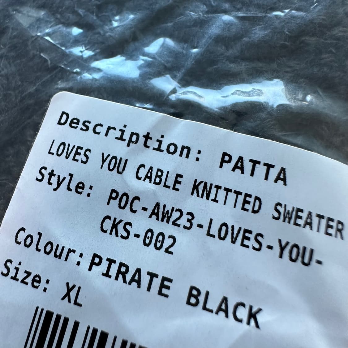 파타 케이블 니트 스웨터 블랙 상품이미지4