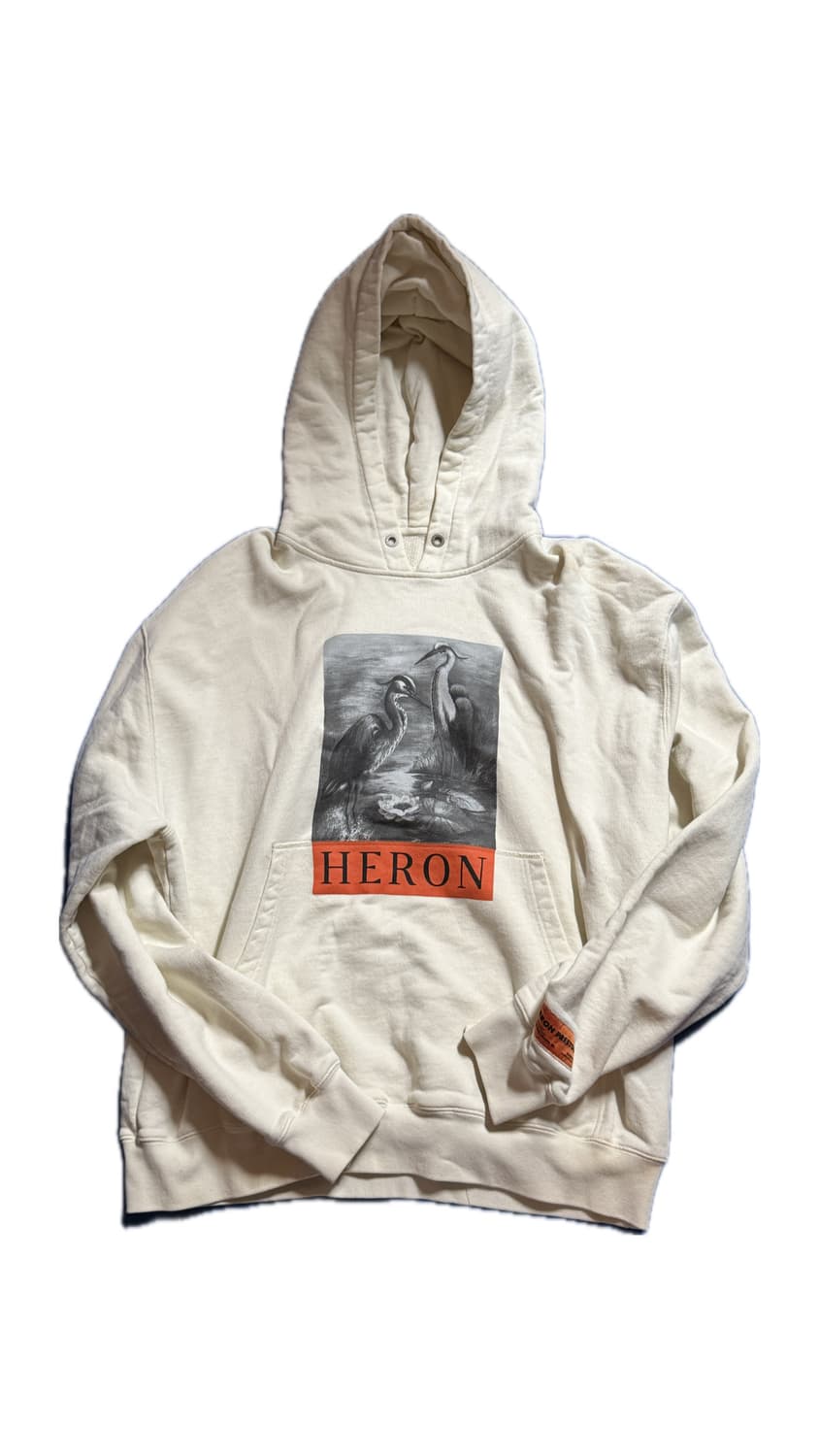 헤론프레스톤 Heron 프린트 후드티 아이보리 상품이미지1