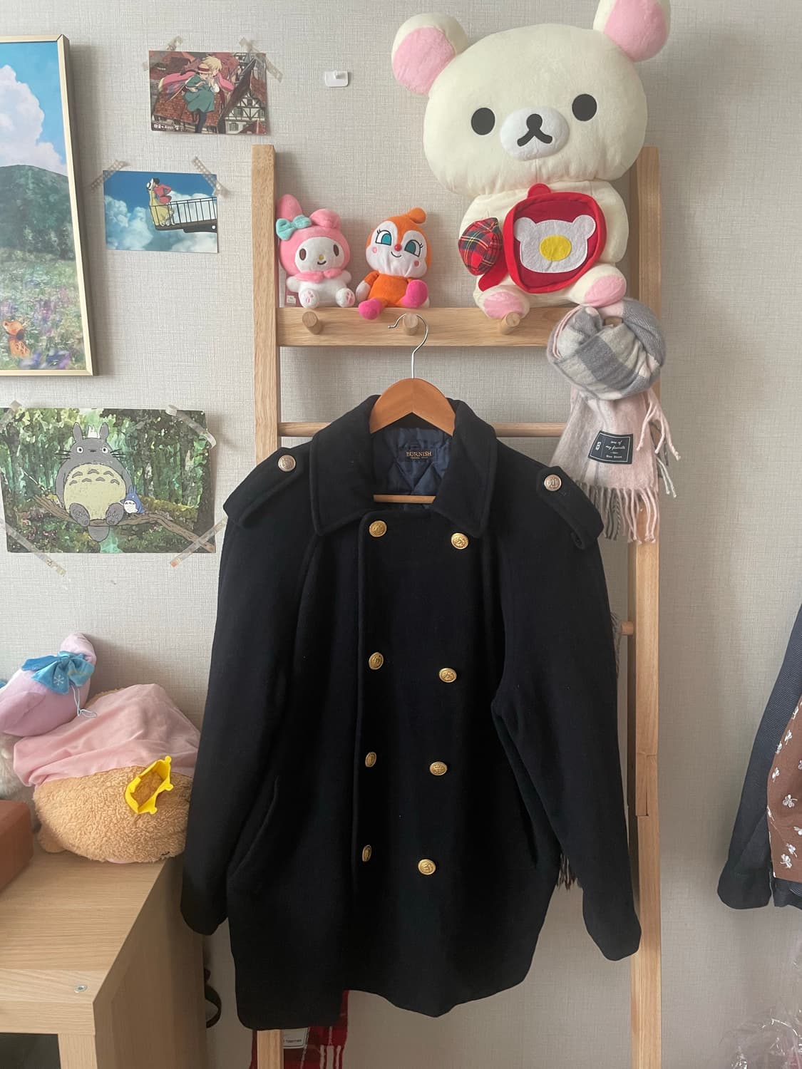 빈티지 금장단추 울 숏코트 🖤💛 상품이미지1