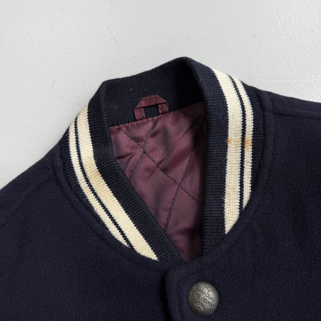 게스 90s 소가죽 암레더 올드스쿨 빅로고 바시티 자켓 상품이미지5