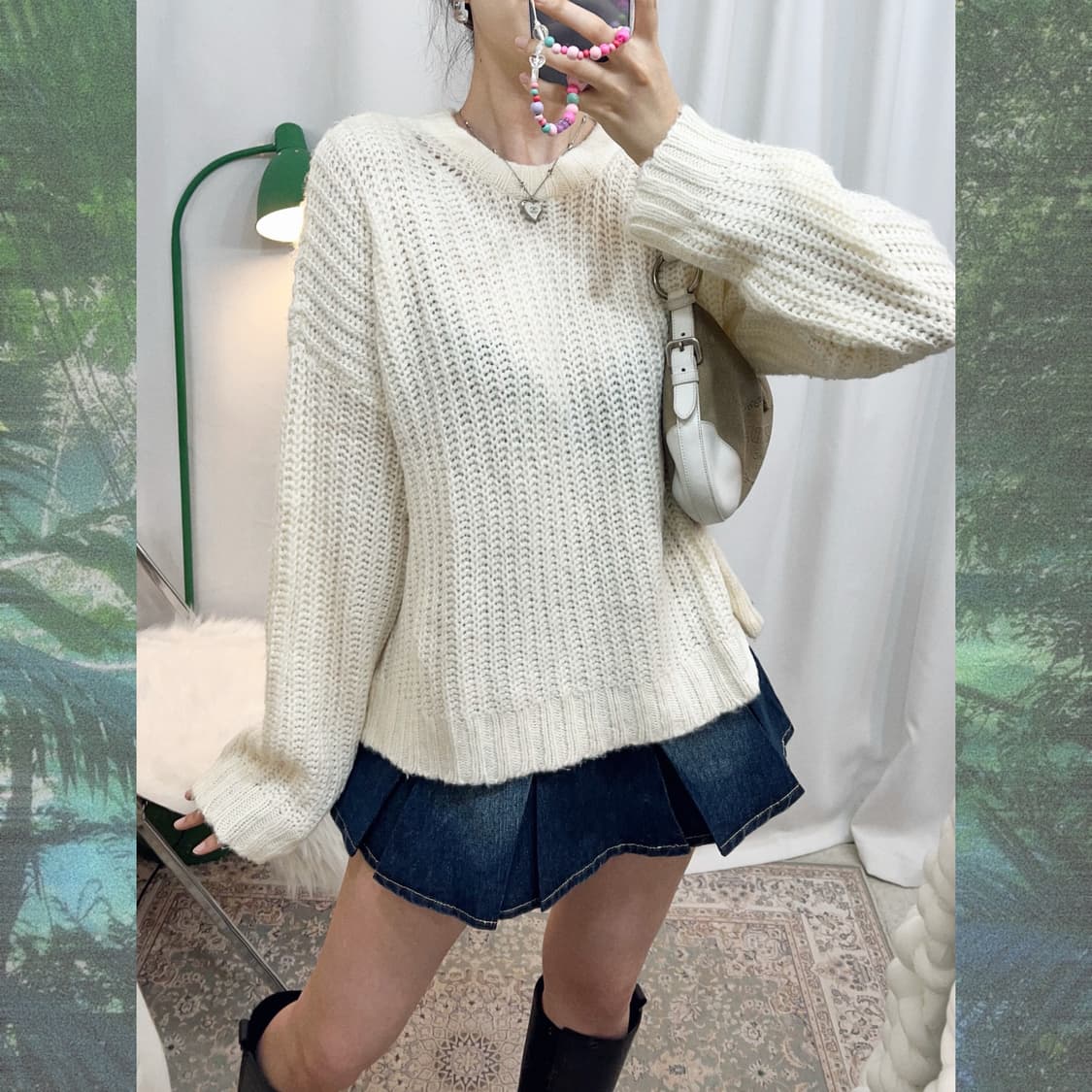 아이보리 오버핏 니트 상품이미지3