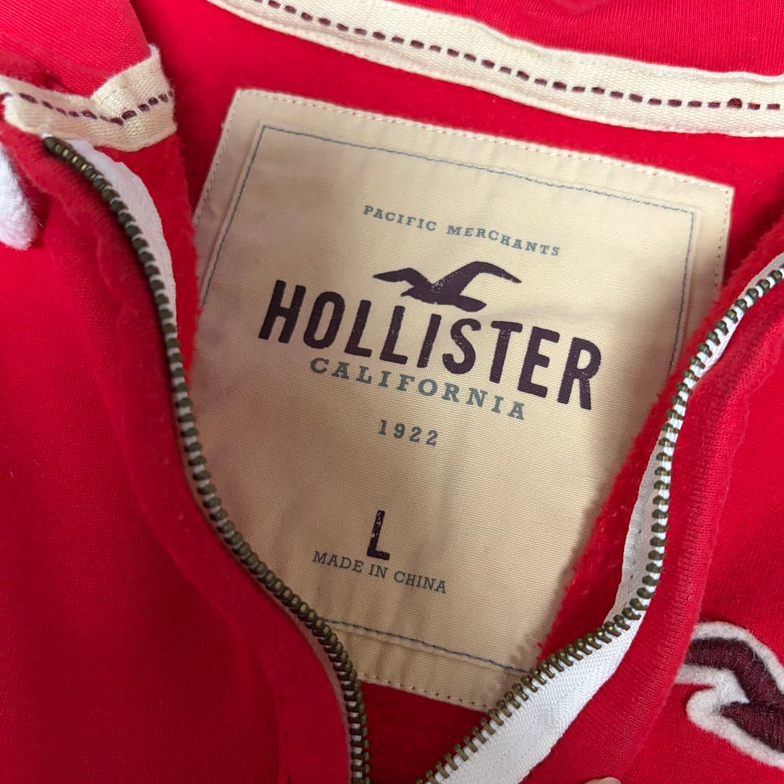 홀리스터 빈티지 레드 팔 로고 빅로고 후드집업 후집 판매 상품이미지3