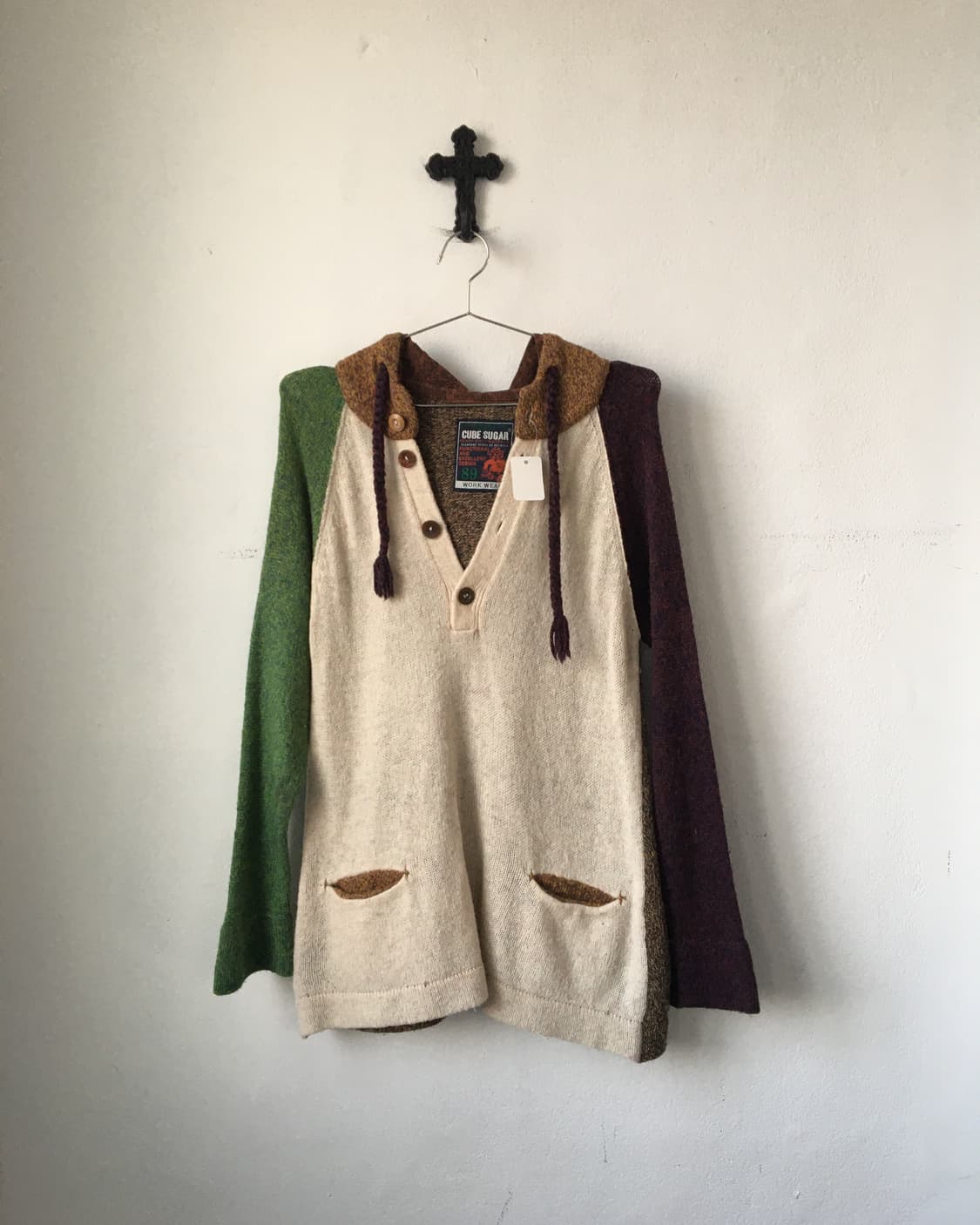 Color mixed hood knit 상품이미지2