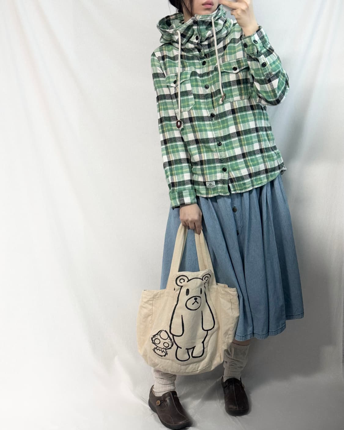 하이넥 플란넬 후디드 자켓 상품이미지4