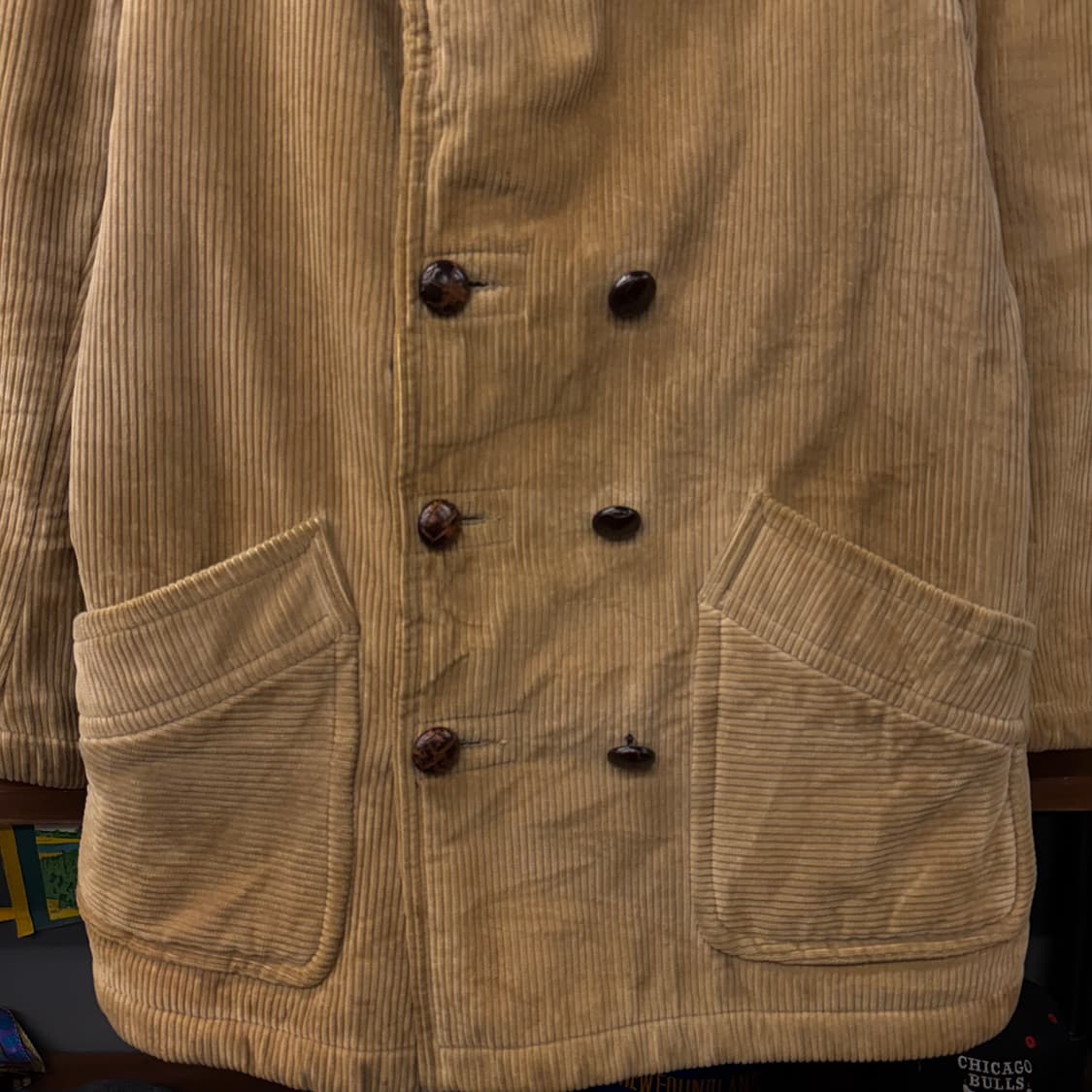 70s 글로버올 더블 브레스트 코듀로이 퍼 컨트리 헌팅 코트  상품이미지4