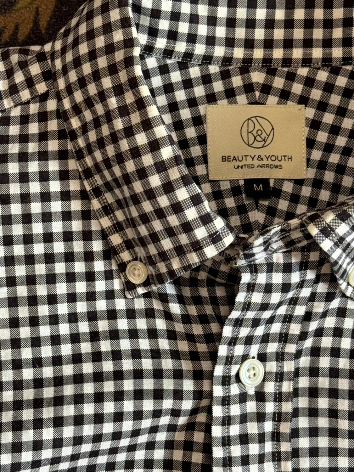 유나이티드 애로우즈 우먼즈 깅엄체크 하프셔츠  상품이미지3