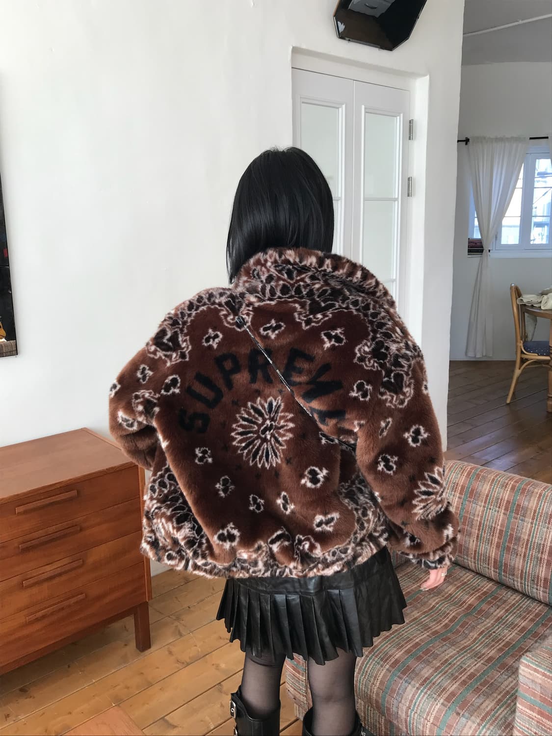 슈프림 브라운 포우 퍼 봄버 자켓  상품이미지1