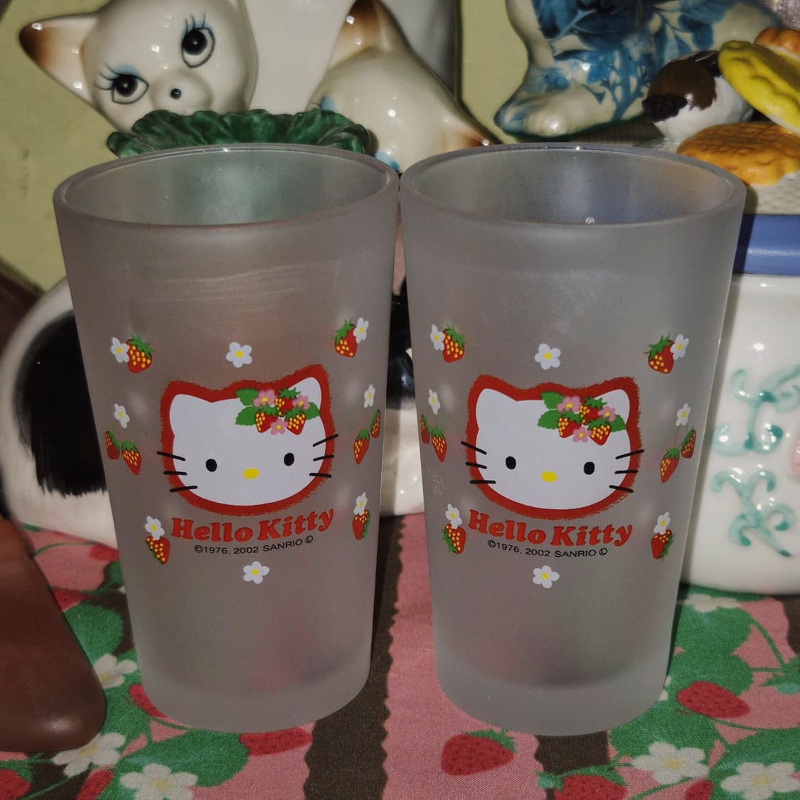 02s 고전 키티 불투명 딸기 글라스 1p 상품이미지5