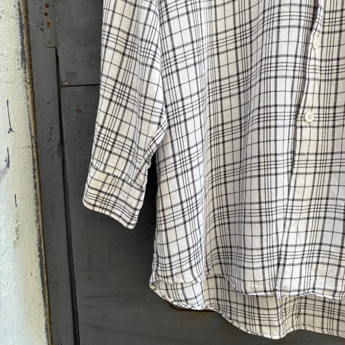 90s 꼼데가르송 robe de chambre 블랙 체크 셔츠 상품이미지5