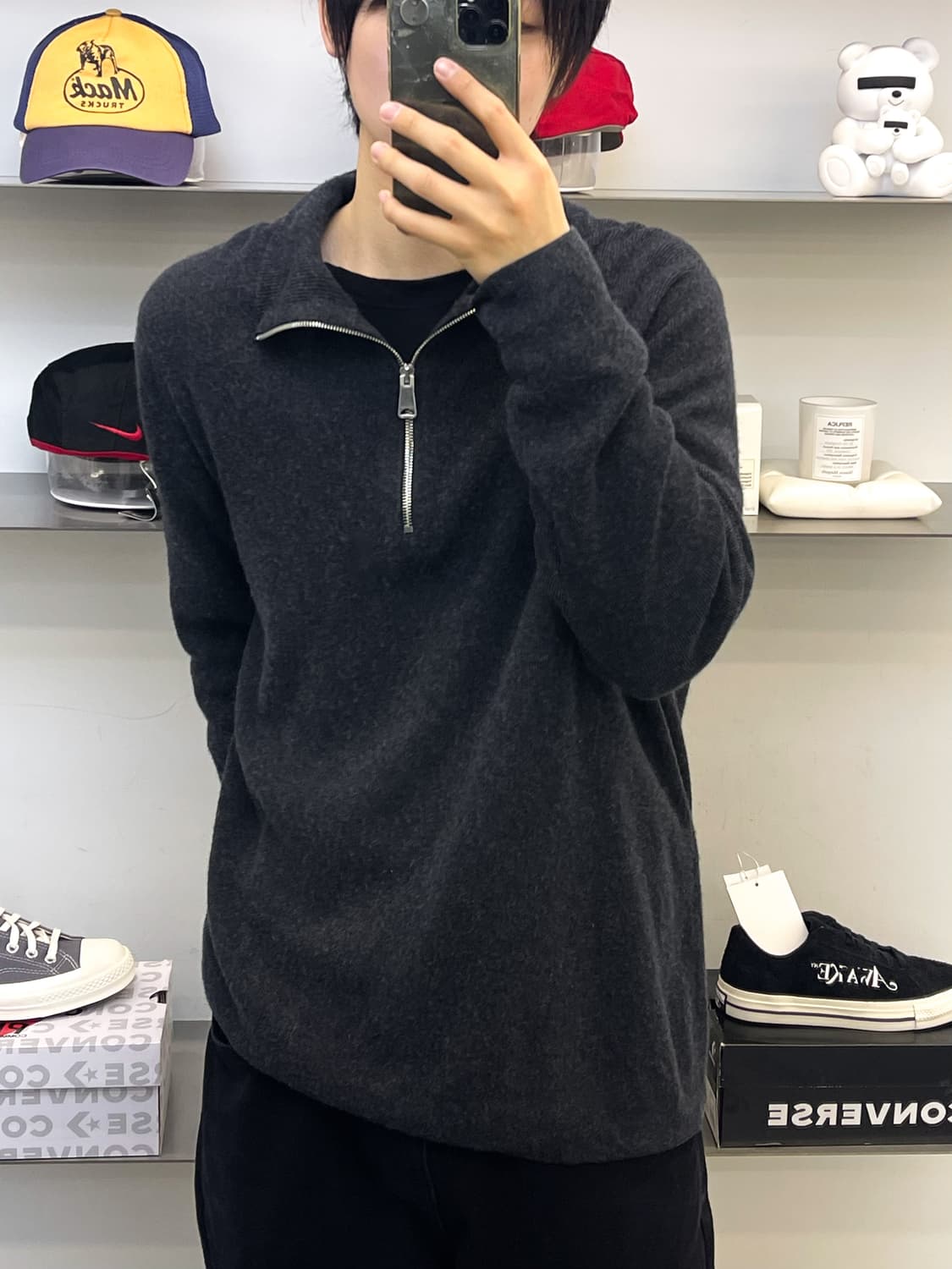 버버리 100%캐시미어 하프 집 스웨터 상품이미지1