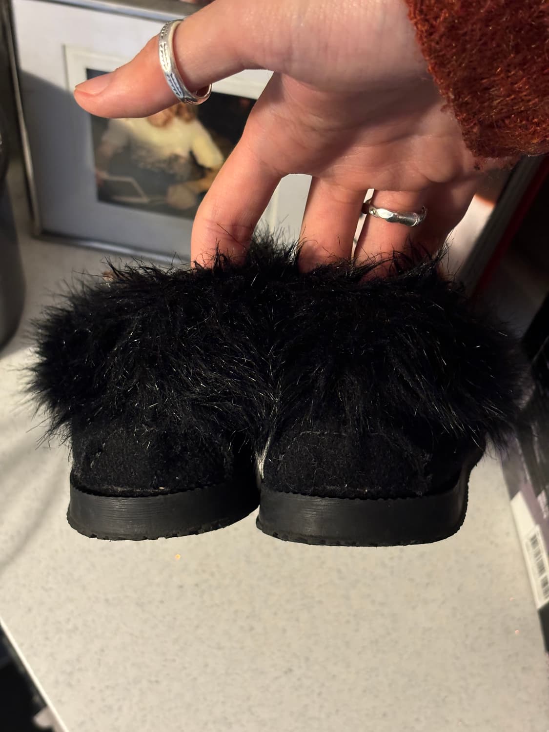 Amimoc 니트 퍼 플랫슈즈 상품이미지6