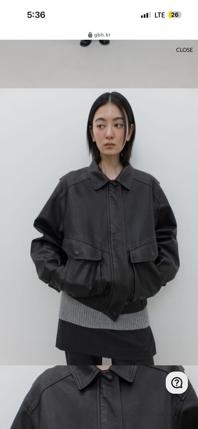 gbh 지비에이치 레더 봄버 자켓 블랙 상품이미지1
