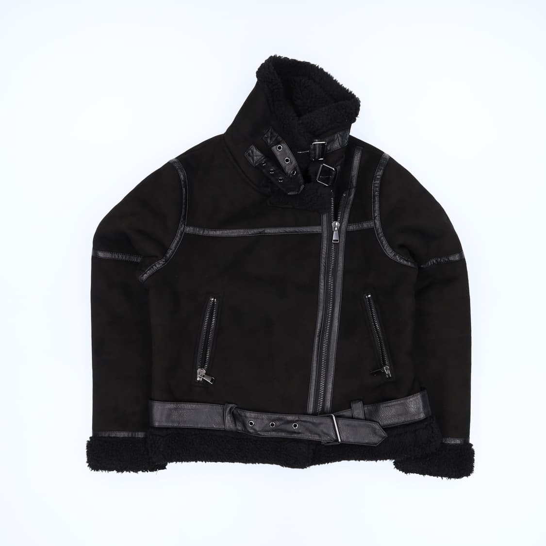 [US S] 자라 여성 블랙라벨 스웨이드 무스탕 자켓 3841 상품이미지1