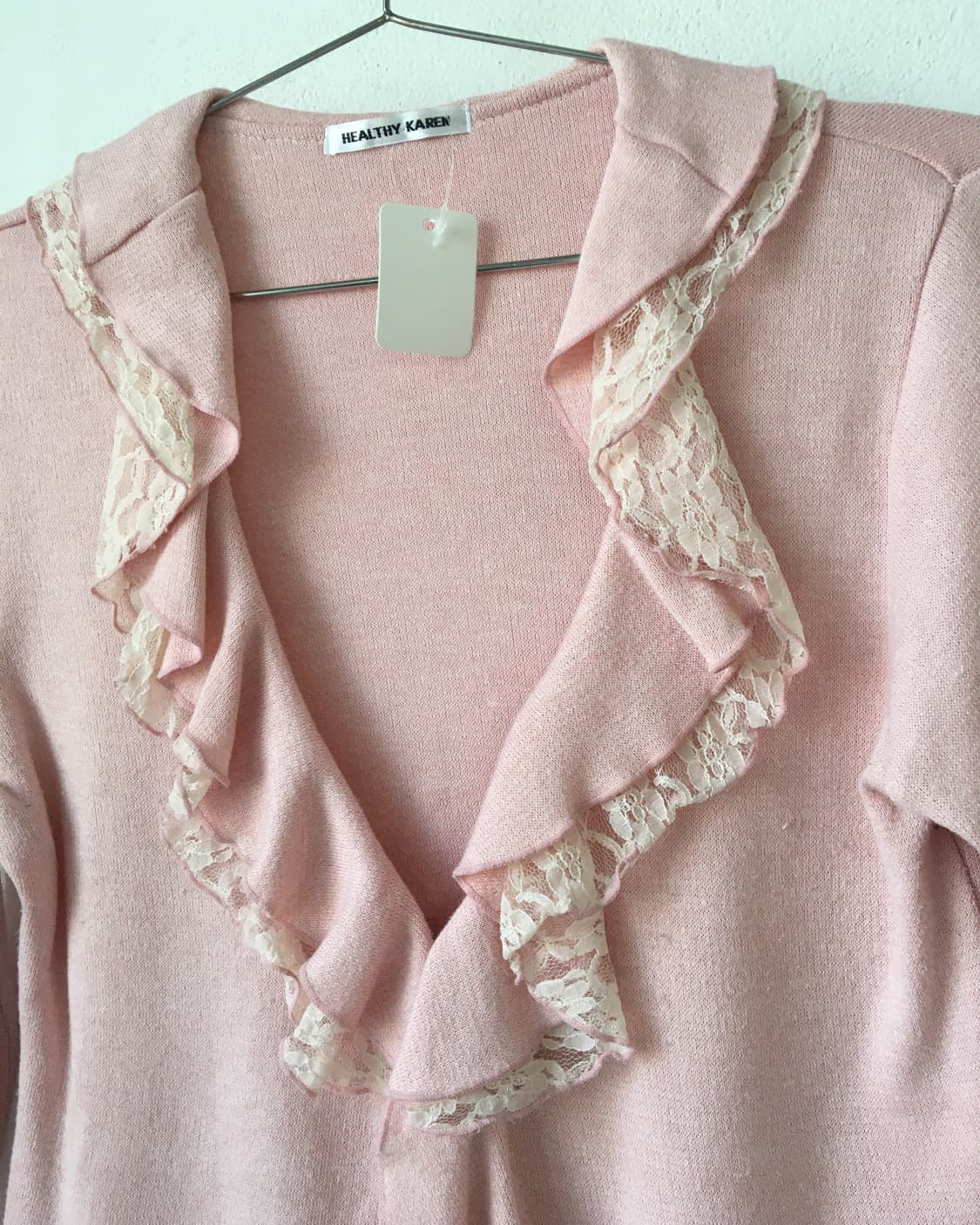 Lace trimming ruffle knit cardigan 상품이미지4