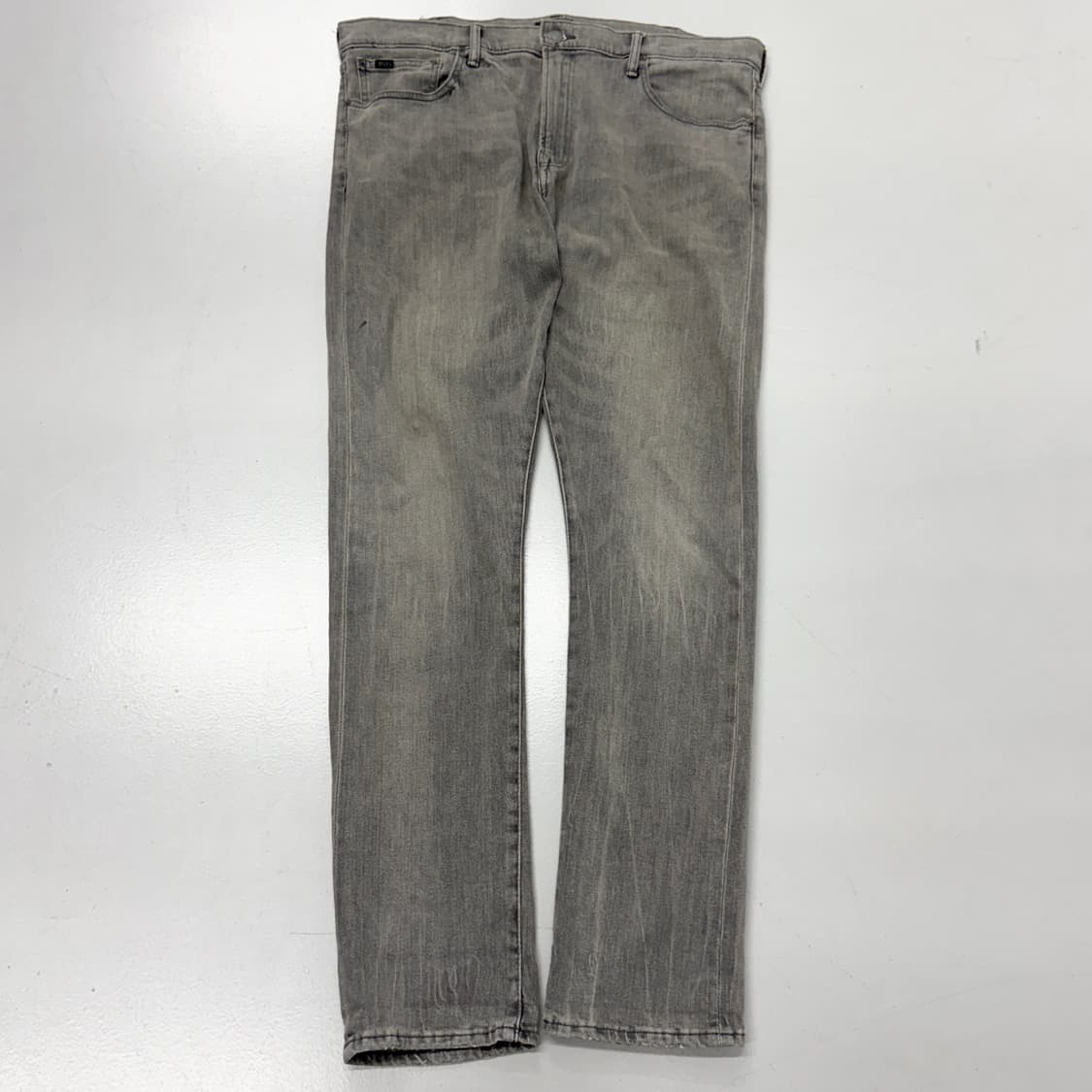 폴로 새깅 워싱 힙합 흑청 슬림핏 데님팬츠 상품이미지2