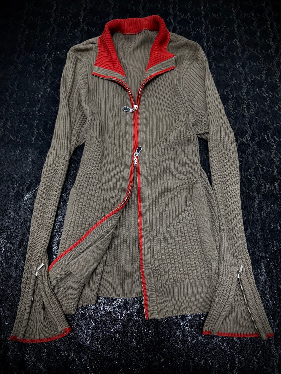 “Vintage”00’s Design 2-way Knit Zip Up 상품이미지1