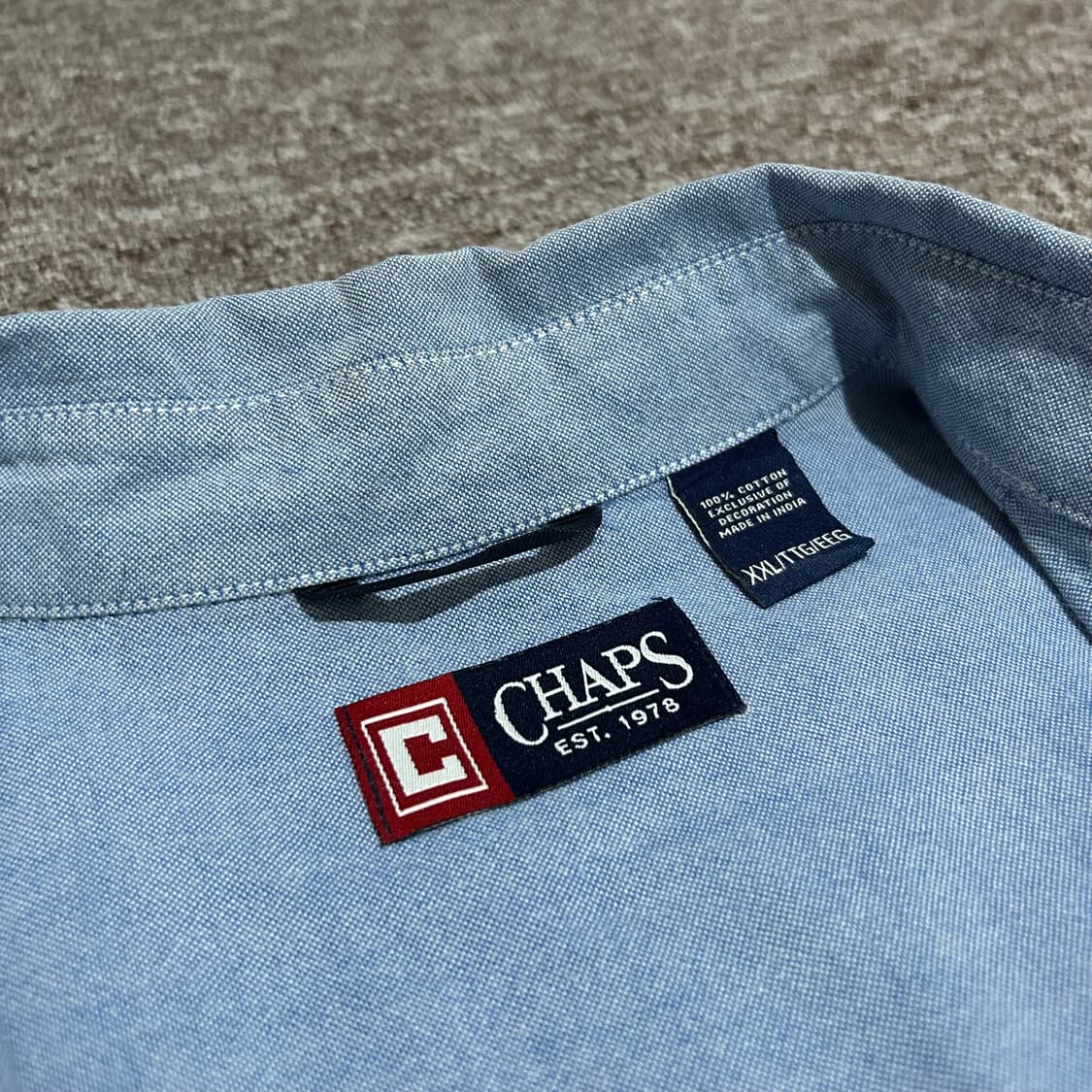 XXL) 챕스 랄프로렌 폴로 월계관 로고 하늘색 셔츠 상품이미지5