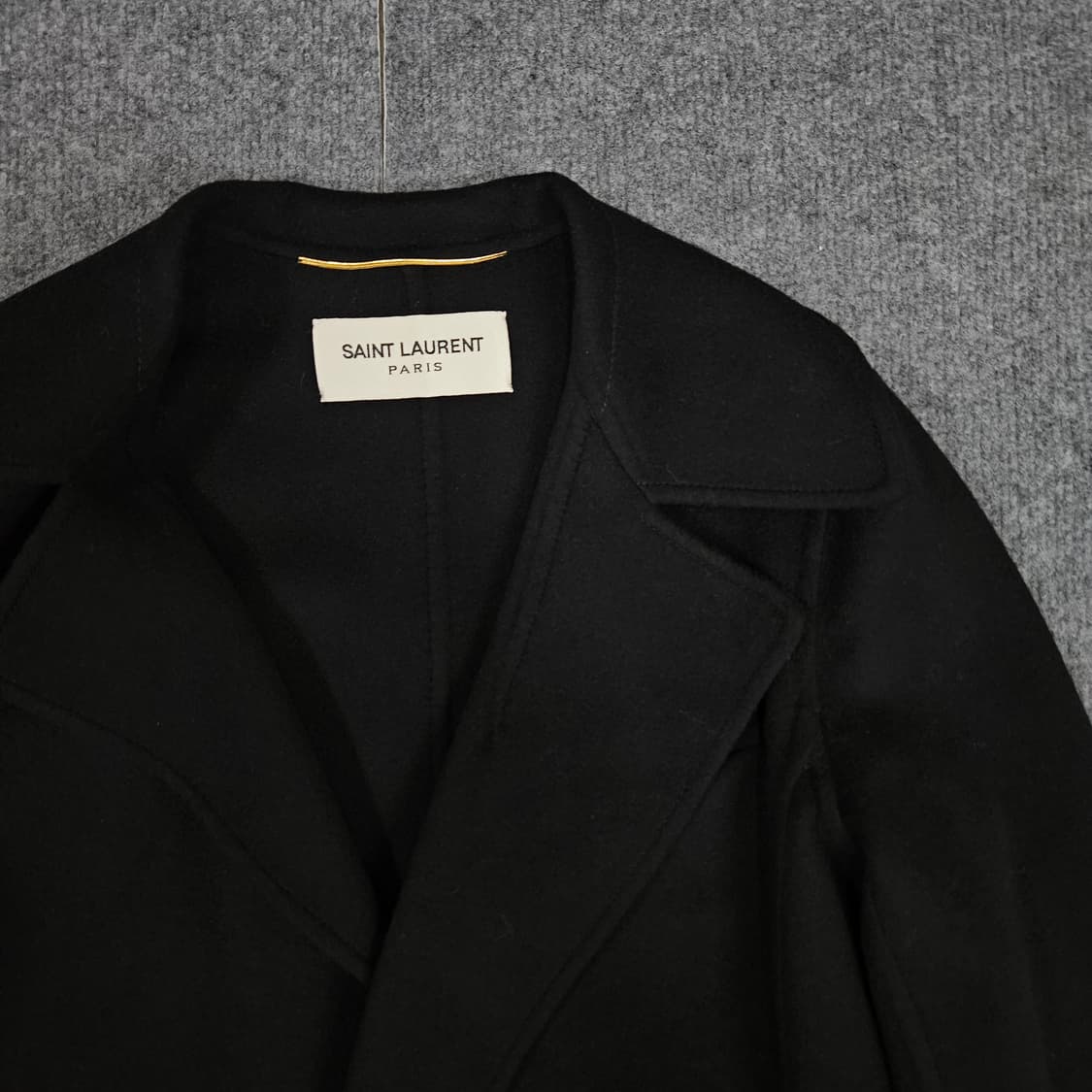 생로랑 16ss 울 앤 캐시미어 벨티드 하이엔드 코트 급처 상품이미지3