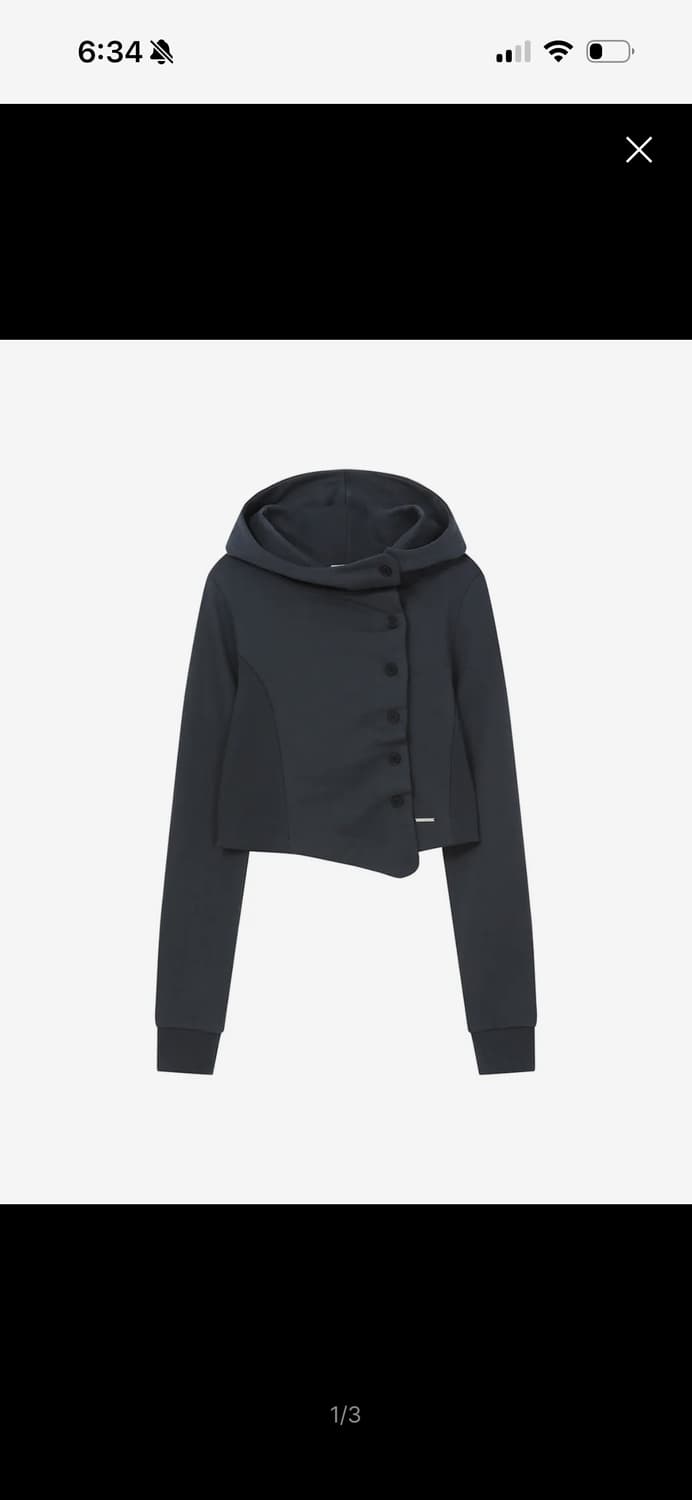 미세키 서울 버튼 후드집업 차콜 상품이미지1