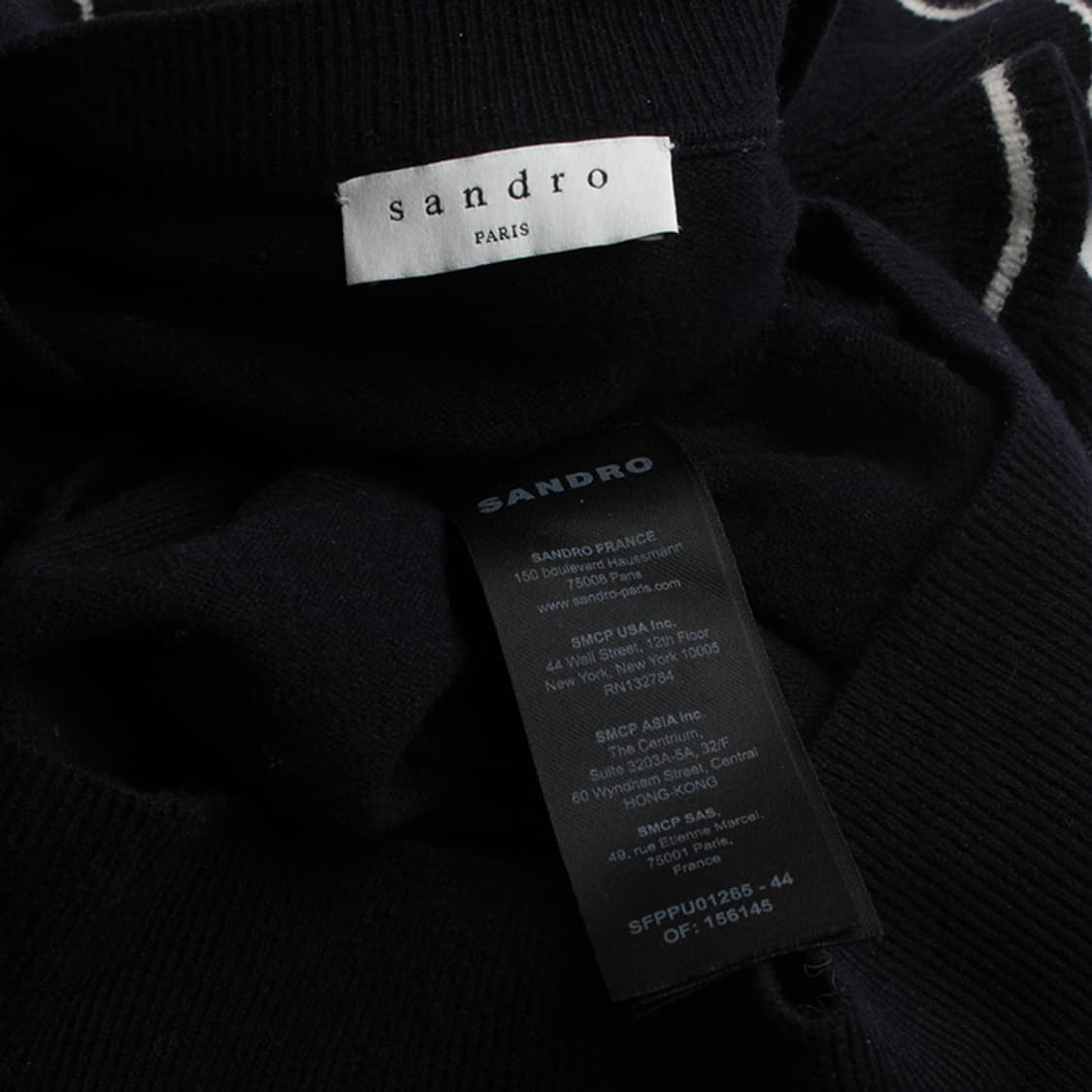 산드로 미드나잇블루 프릴 니트 상의 44, 55 상품이미지3