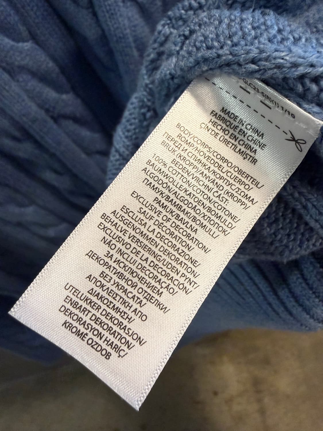 XXL 폴로 랄프로렌 POLO 케이블 니트 코튼 스웨터 블루 상품이미지6