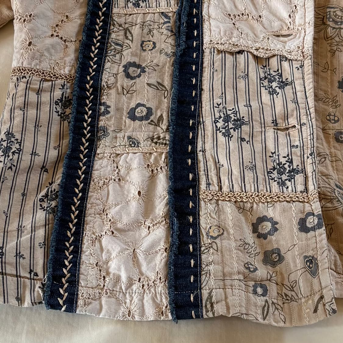 [55-66] 90s 독일 Deerberg 코튼 린넨 패치워크자켓 상품이미지4