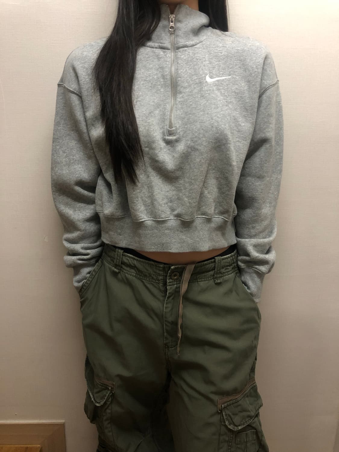 빈티지 나이키 그레이 크롭 집업 상품이미지2