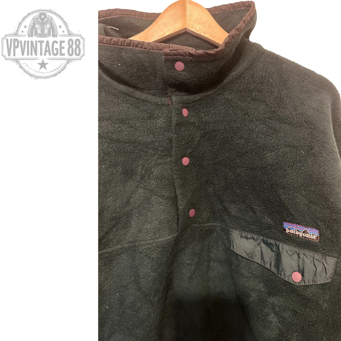 90s 파타고니아 신칠라 스냅-T 다크그린/퍼플 멕시코 상품이미지2