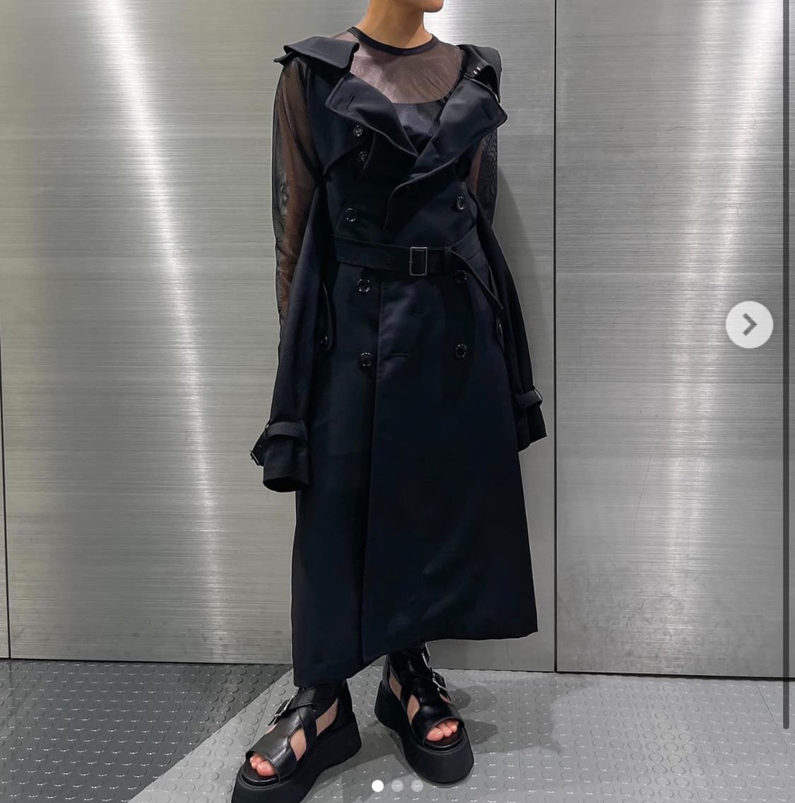 24ss 준야와타나베 꼼데가르송 아방가르드 울 트렌치 코트xs 상품이미지5