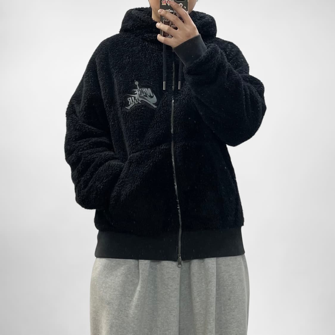 나이키 조던 쉐르파 후드 집업 자켓 블랙 상품이미지1