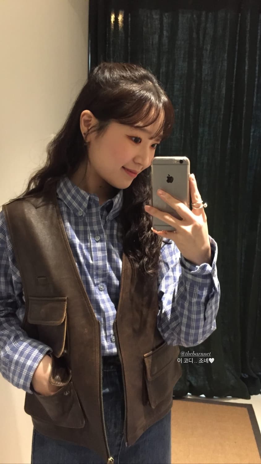 더바넷 아도르 체크 크롭 셔츠 ador check shirt 상품이미지7