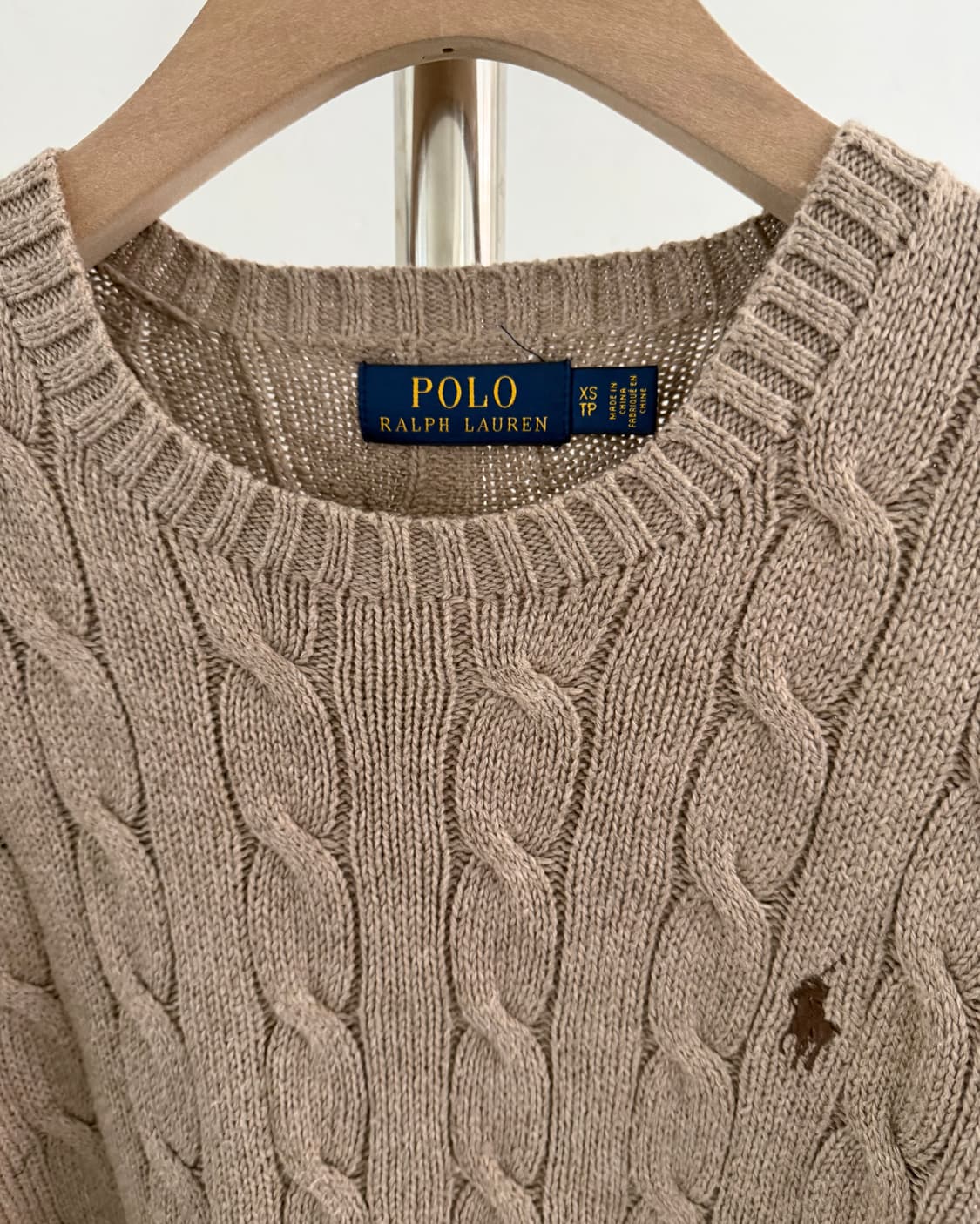 Polo 폴로 랄프로렌 신형 딥베이지컬러 코튼 케이블 니트 상품이미지2