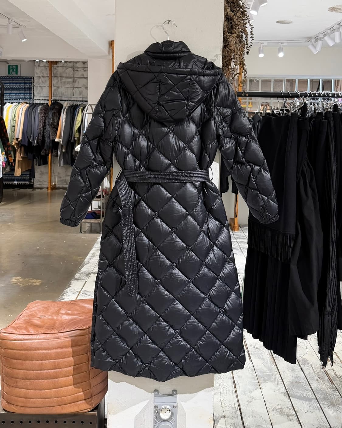 로렌 랄프로렌 벨티드 다이아몬드 퀼팅 후드 다운 코트 상품이미지7