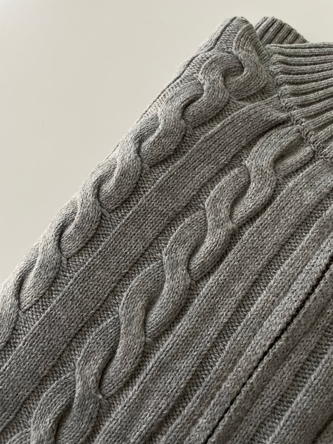 폴로 신형 케이블 니트 반집업 XL / GREY 상품이미지4