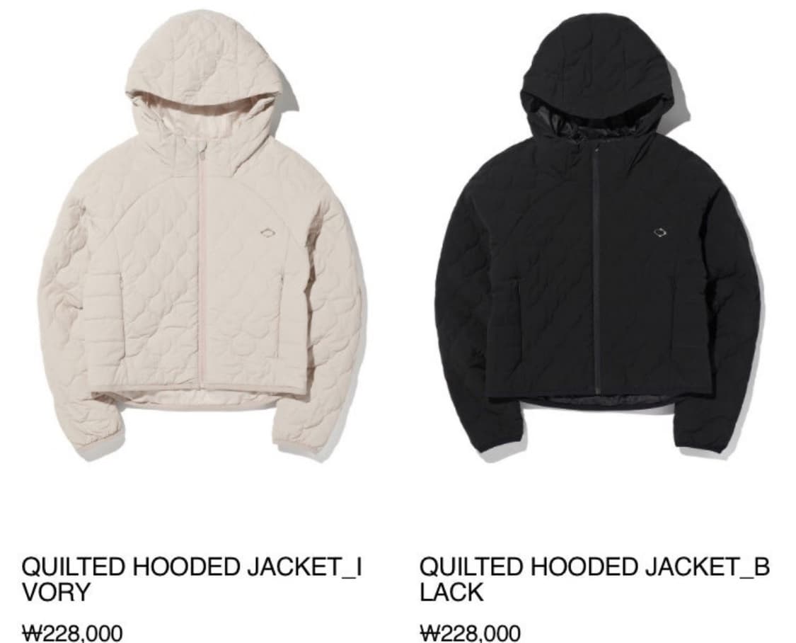 미스치프 퀼티드 후드 자켓 아이보리 M 상품이미지1