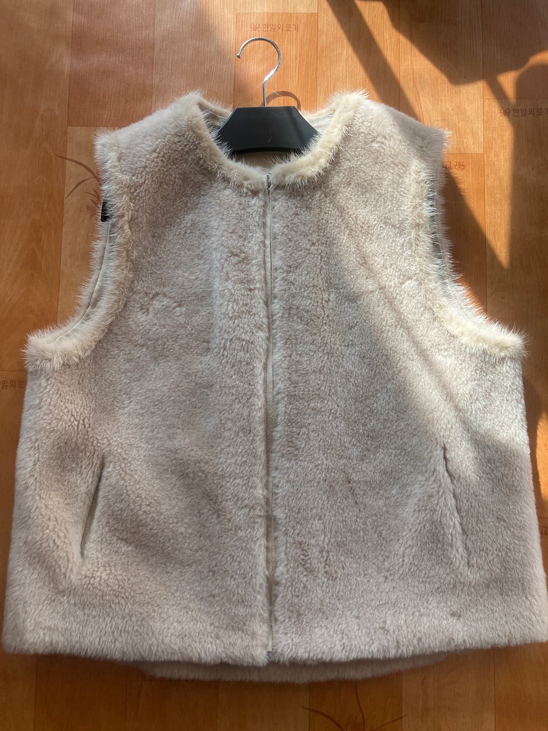 내추럴 베이지 밍크 트리밍 양모 100 상품이미지1